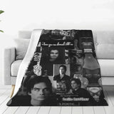 Damon Salvatore The Vampire Diaries Flannel Blankets Vintage Throw Blankets for Sofa Bedding Lounge 150*125cm