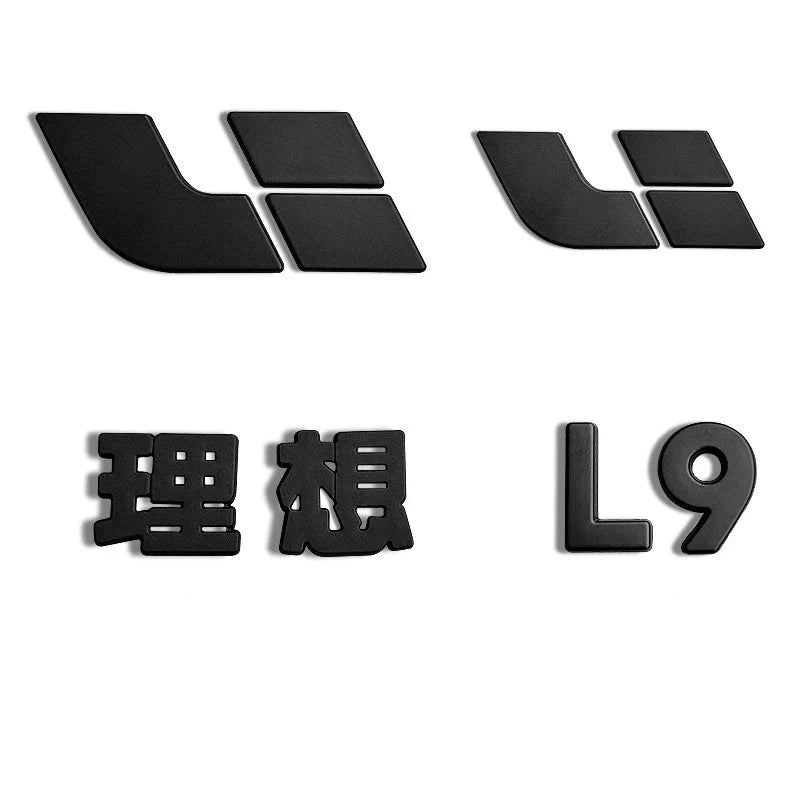 For Li Lixiang L7 L8 L9 2022 2023 Car Black Samurai Logo Blackened Cover Upgraded Exterior Decoration Stickers Auto Accessories