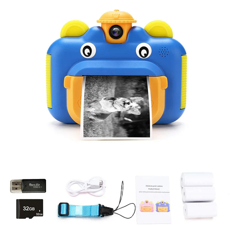 Children's Instant Print Camera With Thermal Printer Kids Digital Photo Camera Girl's Toy Child Camera Video Boy's Birthday Gift