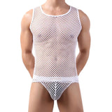 Men's Tank Tops Transparent Big Mesh Sleeveless Singlet Summer Breathable Fashion Undershirt Sexy Fishnet Vests