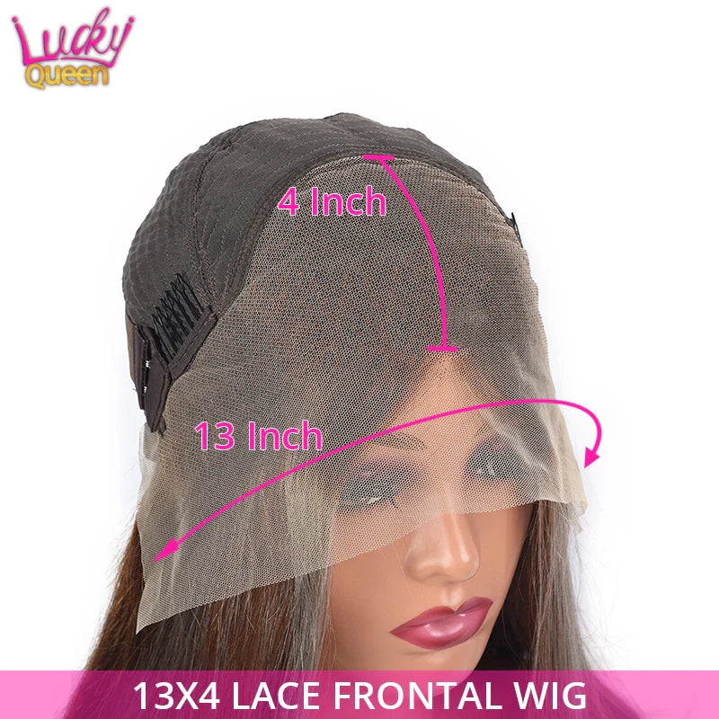 Ombre Blonde 13X4 Transparent Lace Front Human Hair Wig Brown Root Glueless Body Wave Ash Blonde 5X5 Closure Wig Pre Plucked