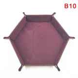 1pc Folding Hexagon/Triangle Dice Tray Purple Dice Box For RPG/DnD Games Dice Storage Case PU Leather