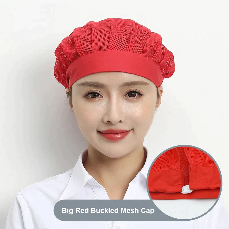 Black Adjustable Food Service Net Hat Kitchen Work Hats Canteen Restaurant Cook Caps Bakery Baking Workshop Breathable Work Cap