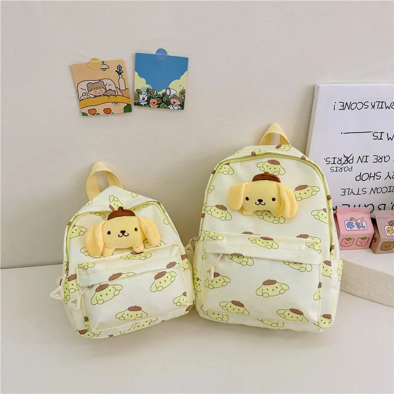 Sanrio Kulomi Pacha Dog Hello Kitty Cinnamon Dog Cartoon Print Oxford Fabric Backpack Cute Accessories Children School Bag Gifts