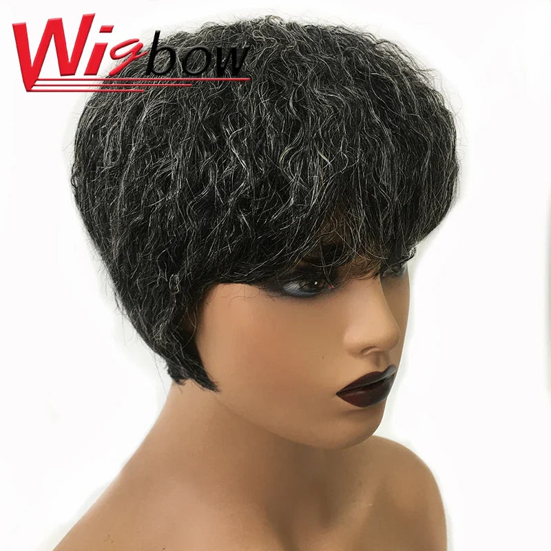 Human Hair Kinky Straight Wig Short Wet And Wavy Bob Wig For Women Natural Brazilian Curly Bob Wig With Bangs Ready To Wear Wig