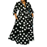 Wmstar Plus Size Dresses for Women Dot Printed with Pockets Slashes Fashion Party Maxi Dress Hot Sale Wholesale Dropshipping