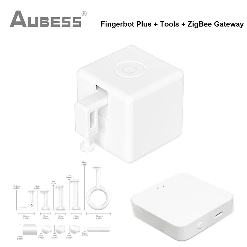 AUBESS Tuya Zigbee Fingerbot Plus Smart Switch Button Pusher Smart Home Timer Smart Life Voice Control Alexa Google Home Alice