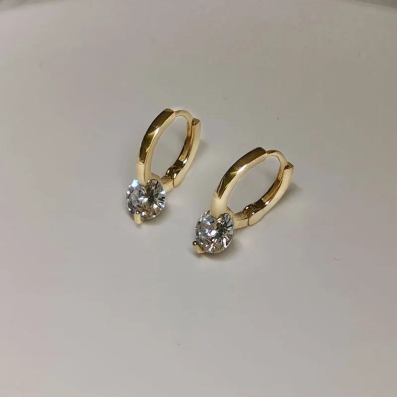 Solitaire 1ct D Moissanite Earrings for Women 2023 Diamond Sterling Silver Hoop Earrings 925 Drop Earrings Girls 14k Gold Plated