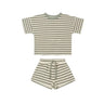 0-2Yrs Summer Striped Clothes For Newborn Baby Causal Cotton Short Sleeve  T-Shirts Shorts 2Pcs Summer Unisex Baby Clothing