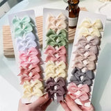 10Pcs/lot Kids Solid Color Ribbon Baby Bows Hair Clips for Baby Girls Handmade Bowknot Hairpin MiNi Barrettes Hair Accessories