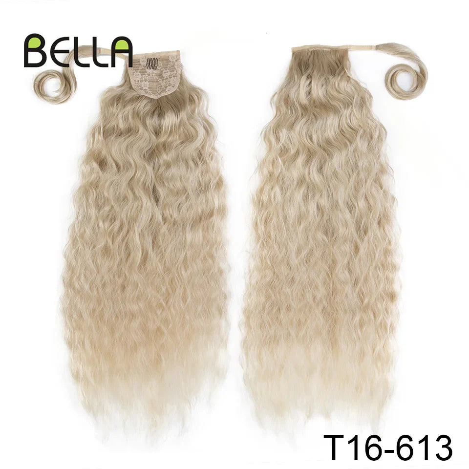 Bella Curly Synthetic Hair Ponytail Extensions 30 Inch Long Curly Ponytail Clip In Hair For Women Wrap Around