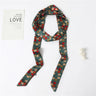 Long Silk Skinny Scarf Women Neck Hair Band Solid Printed Foulard Neckerchief Hairscarf Female Fashion  Handle Ties Ribbon