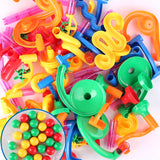 29-197pcs Set DIY Construction Marble Run Race Track Building Blocks Kids 3D Maze Ball Roll Toys Children Christmas Gift