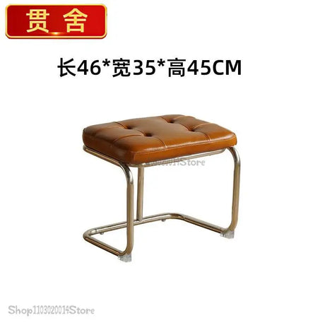 Long Stool Bench Dining Chair Stainless Steel Shoe Changing Stool Household Simple Bed End Stool Sofa Vintage Entrance