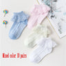 10 Pairs/lot Baby Girls Kids Lace Ruffle Socks Princess Mesh Children Ankle Short Breathable Cotton Socks For Girls