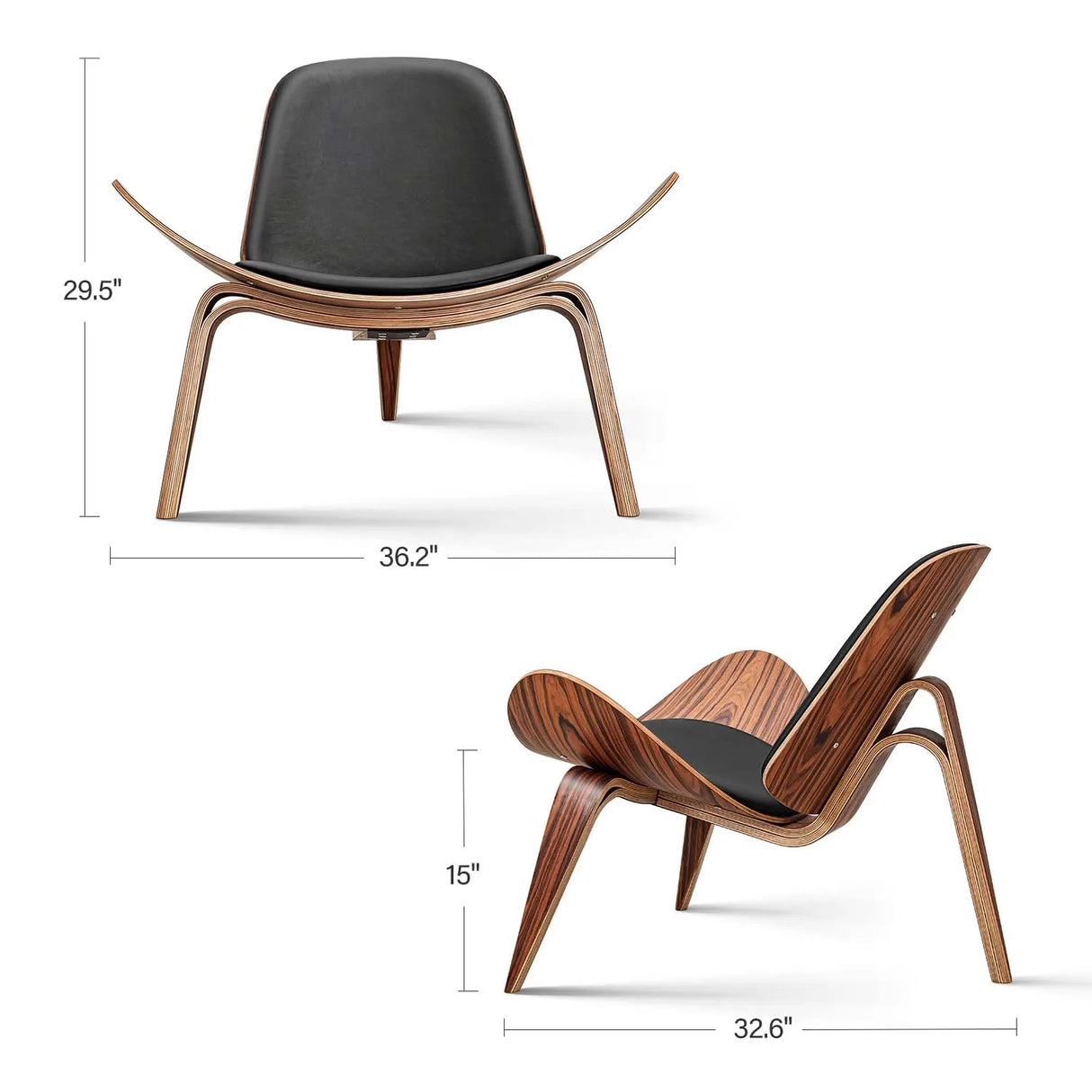 Nordic Denmark Design chair Smiling Shell Chair Simple sofa Lounge chair Armchair Plywood Fabric Living Room Furniture Chair