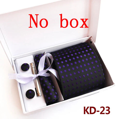 Luxury Tie Set Gift Box For Men Wedding Jacquard Necktie Square Clip Cufflinks Handkerchief Brezo Pour Teal Tie