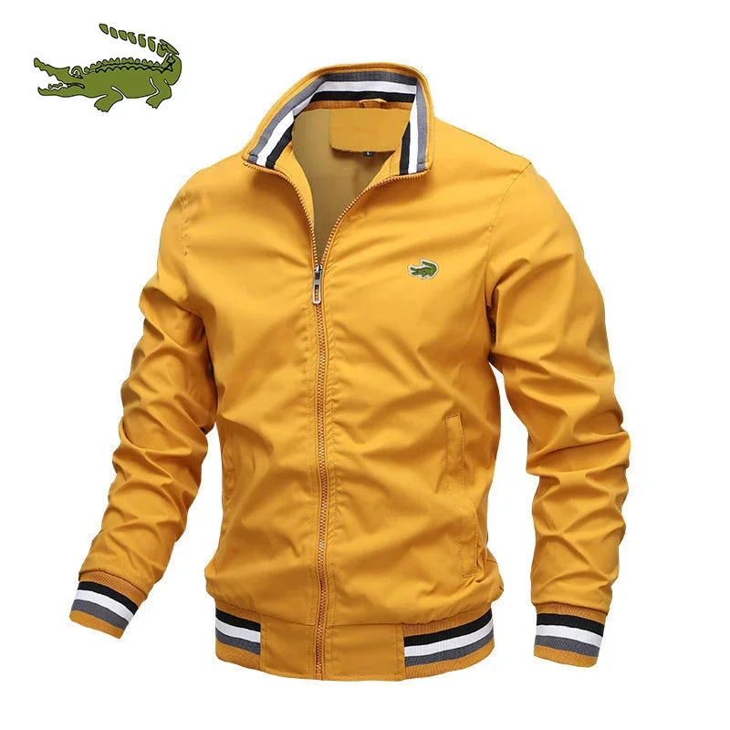 2024 New Embroidery CARTELO Men's Business Fashion Jacket Stand Collar Casual Zipper Jacket Outdoor Sports Coat Windbreaker