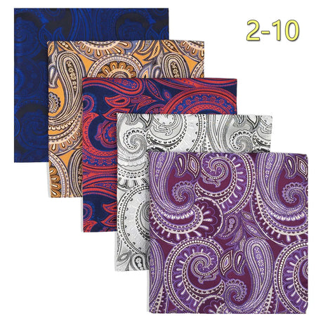 5 Pieces Colorful Assorted Mens Pocket Square Silk Classic Handkerchief Set Gift