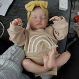 NPK 19inch Levi Reborn Baby Doll Already Painted Finished Sleeping Newborn Baby Size 3D Skin Visible Veins Collectible Art Doll