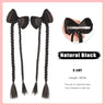 FORLISEE Bowknot Half-tie High Ponytail Wig Clip Hair Bag Meatball Head Hanfu Braid Wig Braid Ponytail