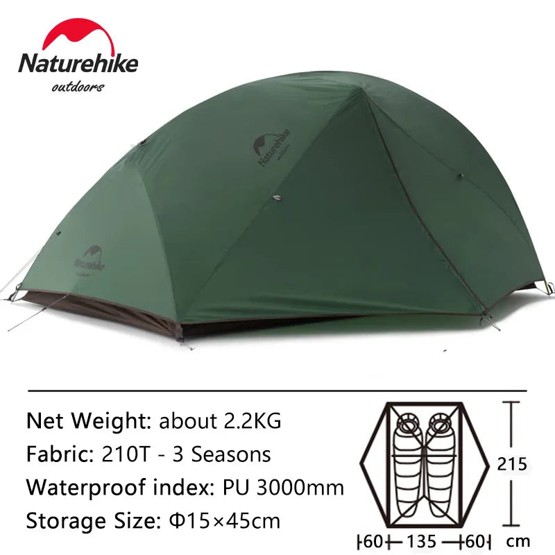 Naturehike Star River 2 Ultralight Tent 2 Person Tent Waterproof Backpacking Tent Tourist Hiking Tent Outdoor Camping Tent