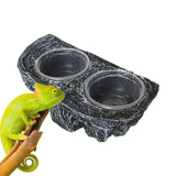 Reptile Food And Water Feeder Reptile Food Dish Terrarium Bowls Flexible Sturdy Durable Bowl For Lizard Dragon Feeding supplies