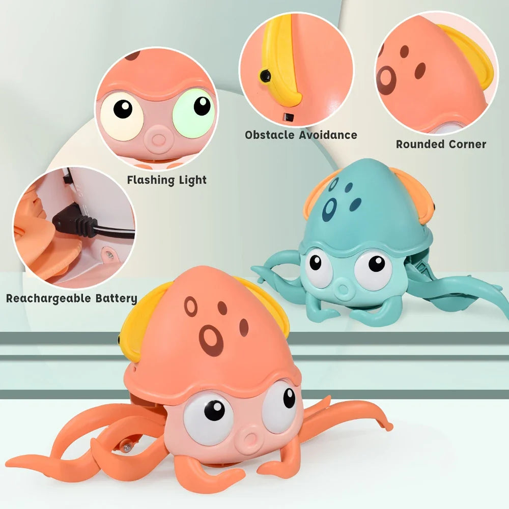 Kids Induction Escape Octopus Crab Crawling Toy Baby Electronic Pets Musical Toys Educational Christmas Gift Toddler Moving Toy