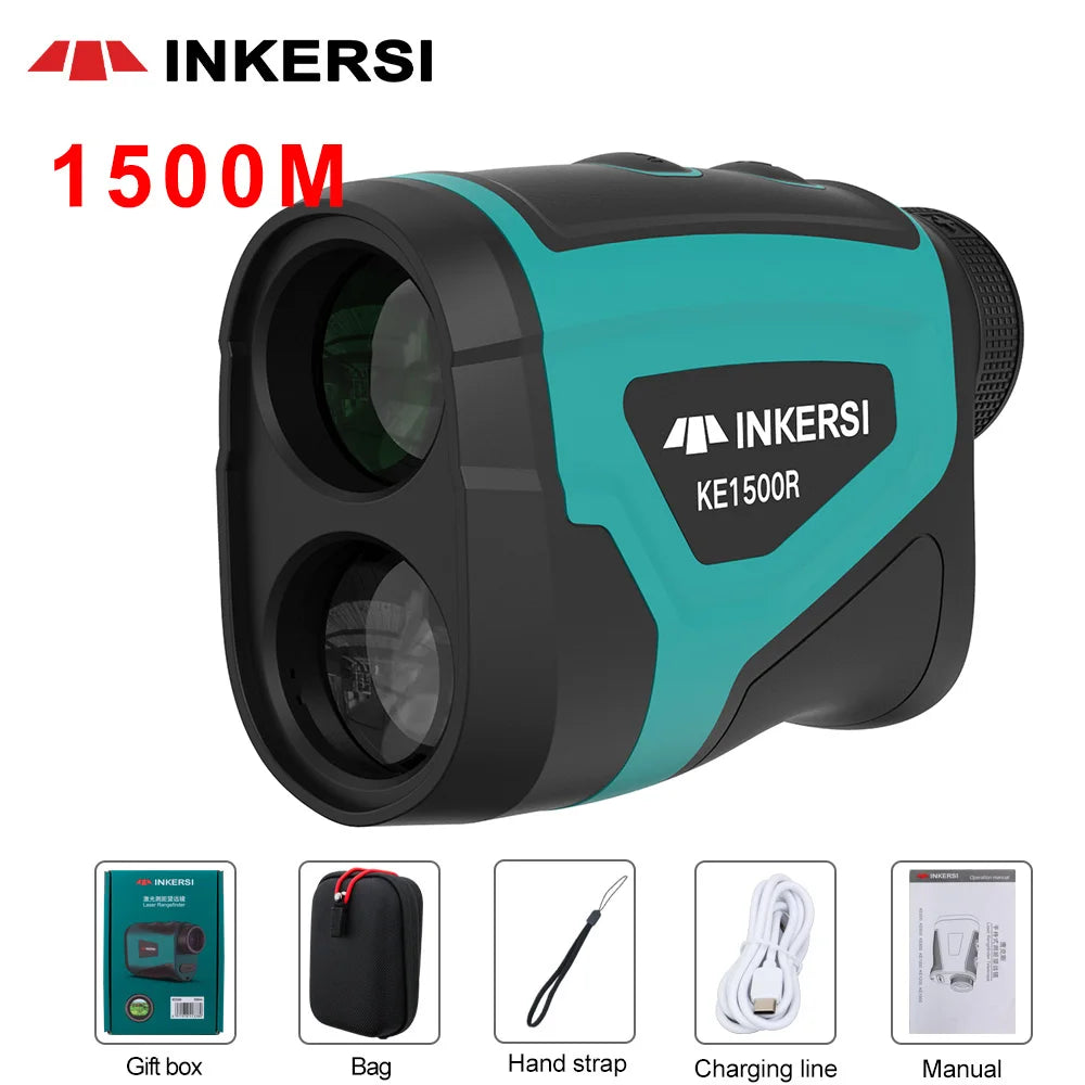 Inkersi Range Finder for Hunting Golf Rangefinder Laser Distance Meter TelescopeTelemeter 400M 1000M 1500M with Flag Pole Lock