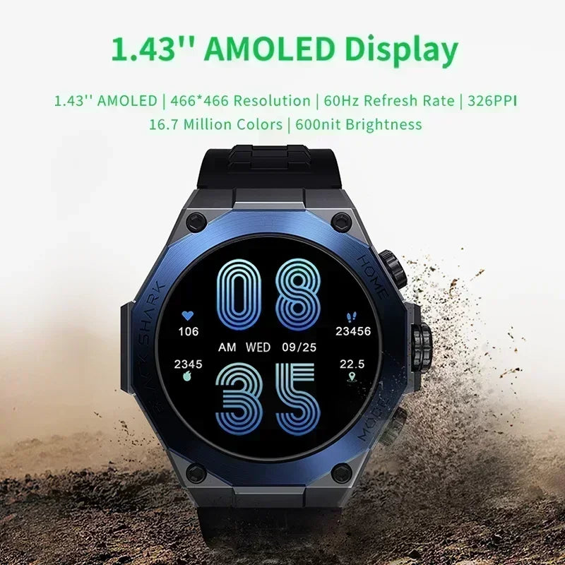 [World Premiere] Global Version Black Shark S1 Pro Smart watch 1.43'' AMOLED Wireless Charging 15 Days Battery Life NFC Chat GPT