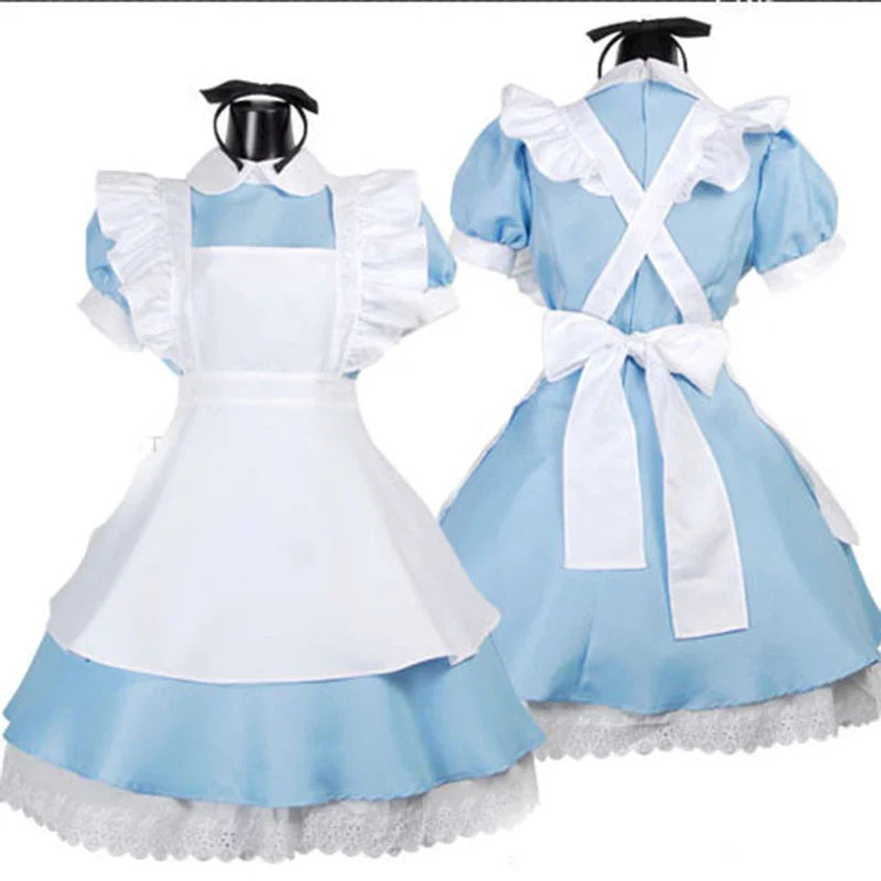 Cosplay Costume Lolita Dress Maid Apron Fantasia Carnival Halloween Costumes for Women Masquerade Party Alice In Wonderland