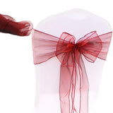 30PCs/lot Organza Chair Sashes Knot Bands Chair Bows for For Wedding Party Banquet Event Country Wedding Chair Decoration