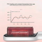 3 in 1 Electric Hot Heating Comb Hair Straightener Professional Mini Ceramic Brush Hair Straightener Brush Hair Styling Tool