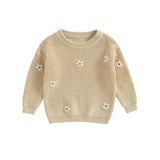 Newborn Baby Girls Winter Flower Sweater Clothes 2023 Autumn Newborn Infant Clothing Pullover Knitted Kids Sweaters