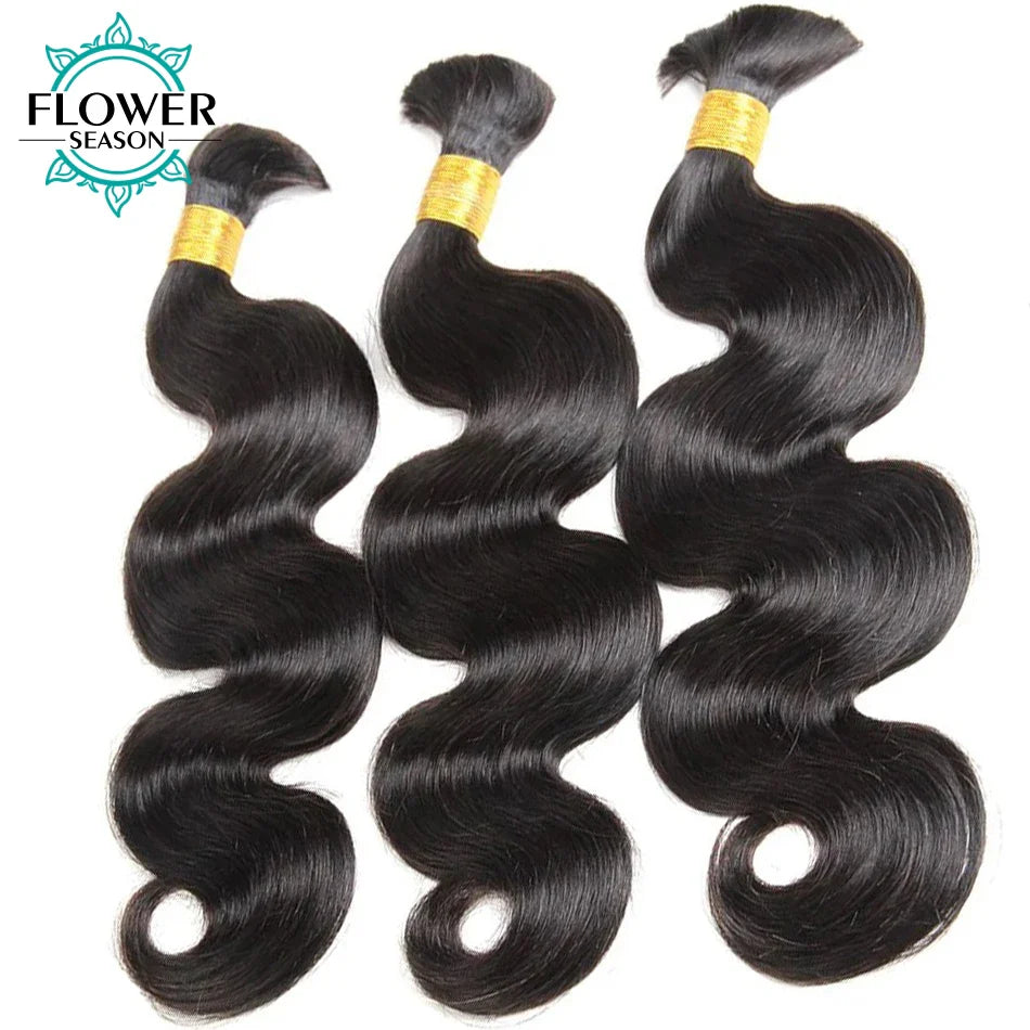 Body Wave Bulk Hair for Braiding Human Hair Extensions Double Drawn Full End Body Wave Braids Hair Bulk No Weft 100g/Bundles