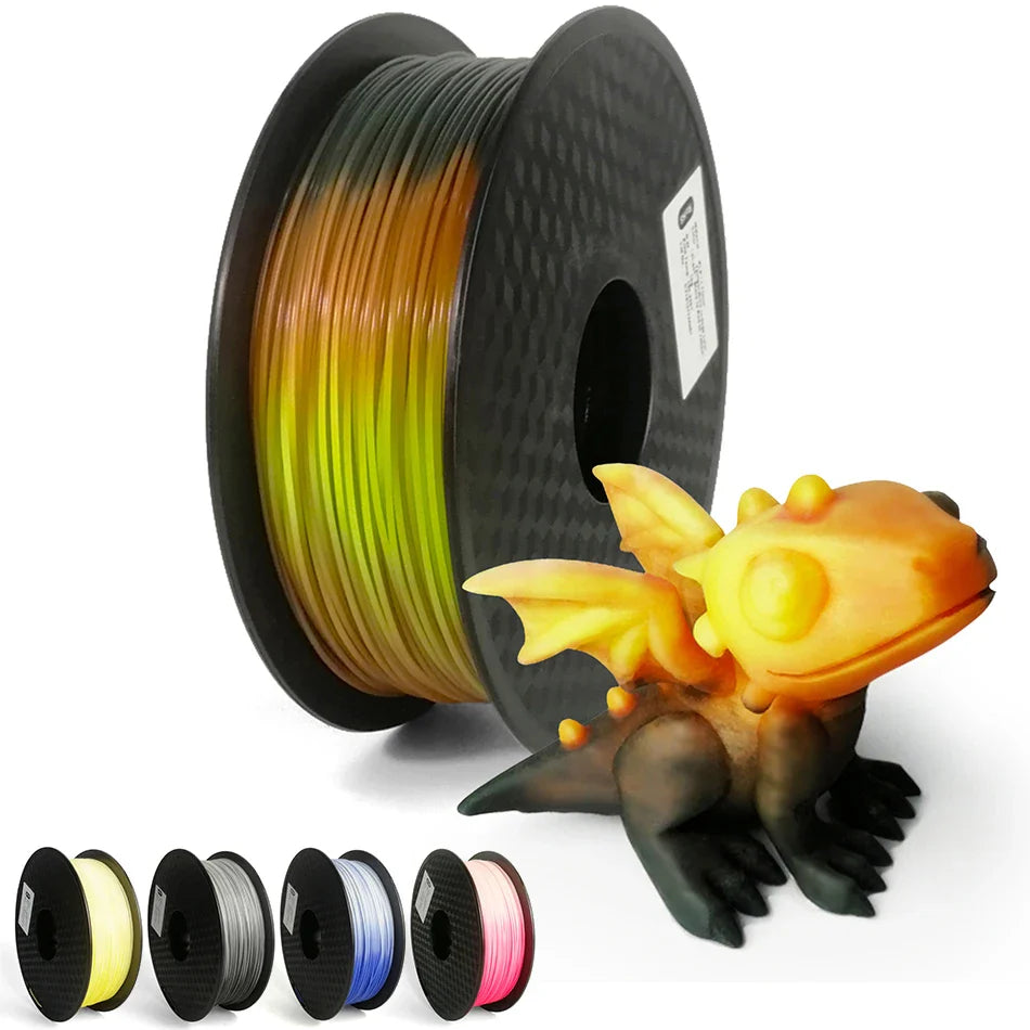 1.75mm PLA 3D Printer Filament Color Change with Temperature 31-45 Degrees Dark Green to Red to Yellow 3D Printing Material