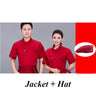 Chef Uniform Short Sleeve Restaurant Cook Coat Women Baker Hotel Kitchen Canteen Waiter Clothes