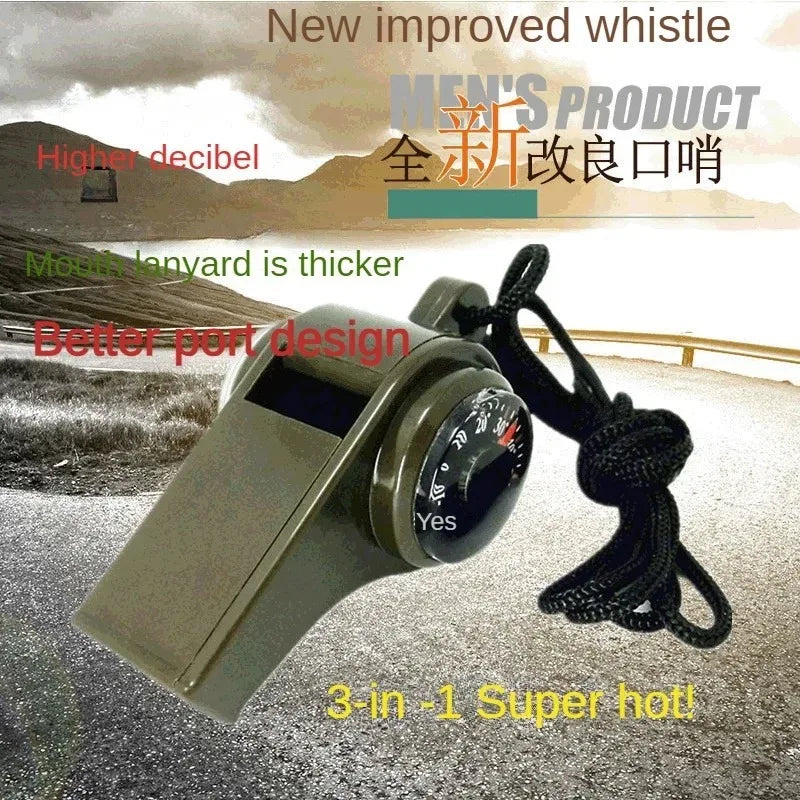 Emergency Whistle Compass Thermometer Referee Cheerleader Whistle Camping Hiking Outdoor Multifunctional Whistle 3 in 1