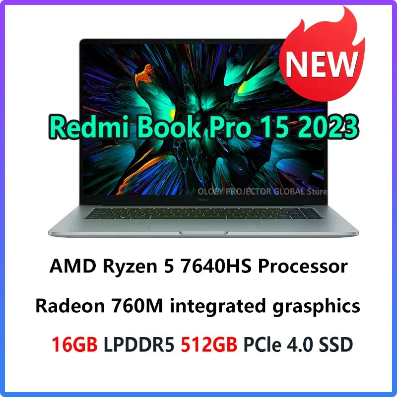 Xiaomi RedmiBook Laptop Pro15 2023 Ryzen R7-7840HS/R5 7640HS AMD Radeon 780M/760M 16G RAM 512G/1T SSD 15.6" 3.2K 120Hz Notebook