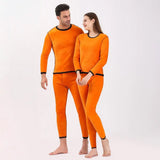 Men Thermal Underwear Set Unisex Winter Warm Underwear Set Thick Fleece Lined Long Sleeve Pajama Set for Sport Base Layer