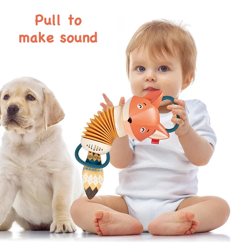 Cartoon Fox Music Accordion Toy Instruments Learning Early Education Interactive Musical Soothe Baby Toys For Children Gifts