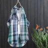 Plus Size Cotton Mid Length Plaid Print Women Autumn Shirts Casual Female Korean Fashion Long Sleeve Single-breasted Blouses