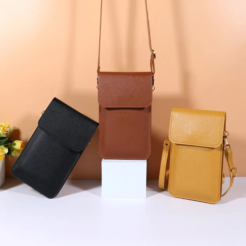 2023 Bag for Women Phone Shoulder Bag Touch Screen Cell Phone Purse PU Leather Crossbody Bag Handbag Card Holder Messenger Bag