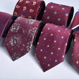 ties for men 2024 Luxury Wine Red Groom Wedding Accessories Dot Stripe gravata 8cm Necktie Kravaty Corbatas De Hombres