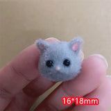 Min order 30pcs/lot flocking animals cartoon cats shape resin dolls beads diy jewelry earring/garment pendant accessory