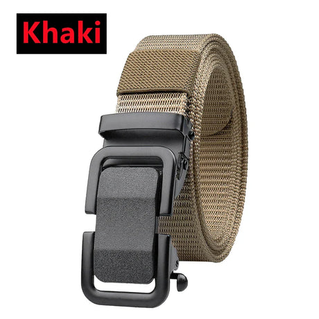 New Nylon Automatic Buckle Men Belt Outdoor Tooling Jeans Solid Color Canvas Waistband High Quality Casual Tactical Belt for Men