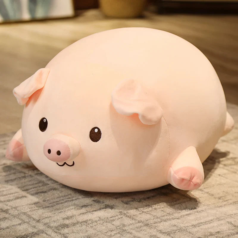 40/50/60/80cm Squish Pig Stuffed Doll Lying Plush Piggy Toy Animal Soft Plushie Pillow Cushion Kids Baby Comforting Gift