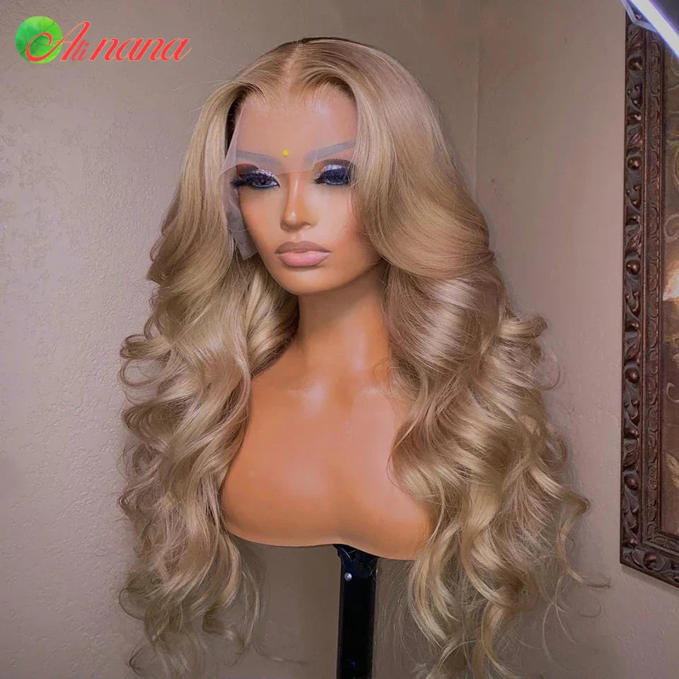 Light Ash Blonde Colored Glueless Wear Go 13x4 Lace Frontal Wig Body Wave Human Hair Honey Blonde 5x5 Lace Closure Wig For Women