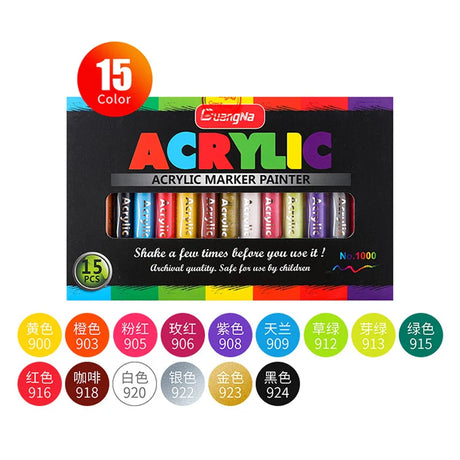 36 Colors Acrylic Paint Markers Pens Set for Rock Painting, Stone, Ceramic, Glass, Wood, Canvas. Fabric DIY Crafts Art Supplies