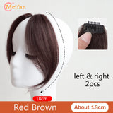 MEIFAN Middle Part Fake Bangs Fringe Synthetic Topper Hairpiece Clip-In Bang Extension Natural Invisible Clourse Hairpiece Women